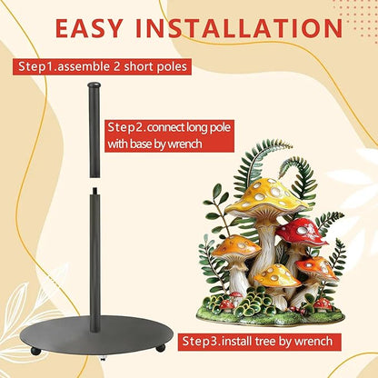 Thyle Mushroom Paper Towel Holder with Round Base Mushroom Bathroom Decor Gifts Rustic Dispenser Kitchen Paper Holder Stand for Christmas Housewarming Farmhouse Countertop Toilet Home Accessories