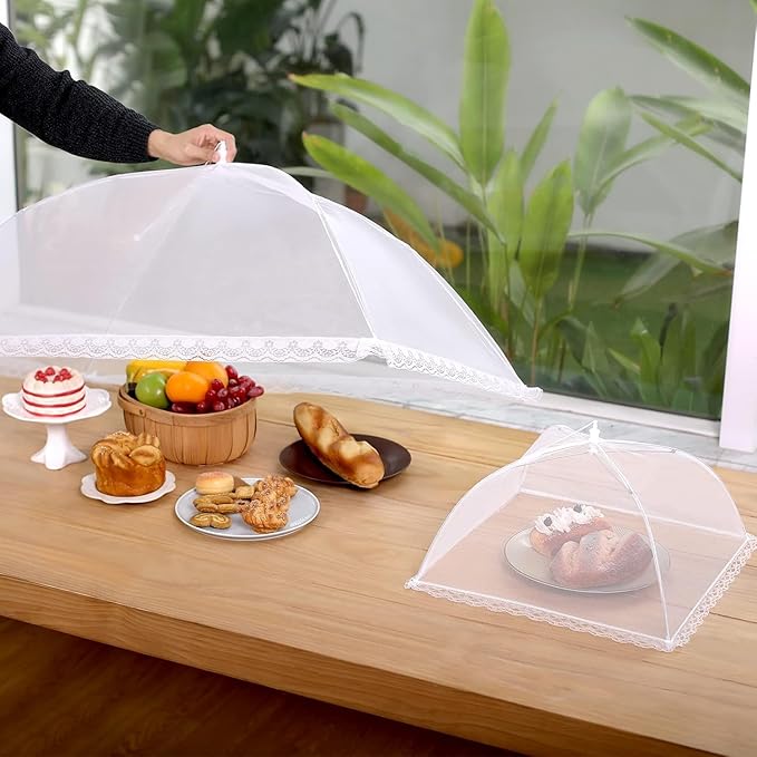 Food Covers for Outside - 3 Extra Large (40 x 25 in) & 9 Large (17 x 17 in) Food Tents/Food Covers for Outdoors Mesh Screen, Picnic Pool Party Supplies, Pop-Up and Collapsible - Image 7