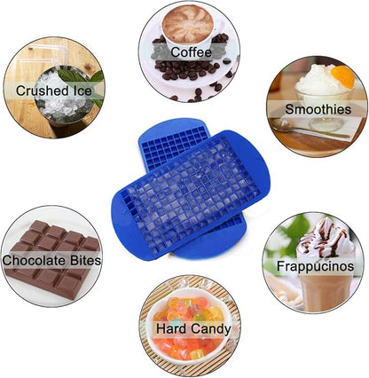 LeeYean Silicone Mini Ice Cube Trays 2 Pack, 160 Small Ice Cube Molds Easy Release Crushed Ice Cube for Chilling Whiskey Cocktail, BPA Free Flexible Stackable and Durable Soft Mold Storage Containers - Image 4
