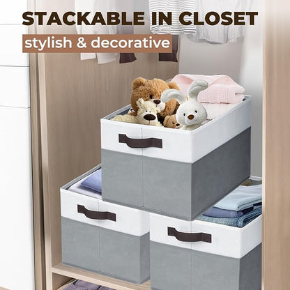 Criusia 8 Pack Closet Organizers and Storage Bins - Extra Large Storage Baskets for Organizing - Clothes Storage Bins for Shelves -Foldable Organizer Bins Totes for Toy Blanket, Dorm Room Essentials - Image 4