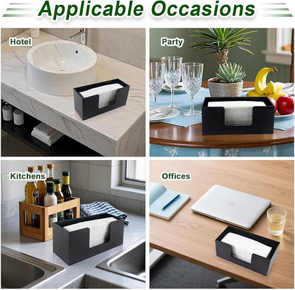 Paper Towel Holder Countertop, Acrylic Bathroom Paper Towel Holder, Black Napkin Holder for Kitchen, Countertop Multifold Z-fold C-fold,Trifold Paper Hand Towel Dispenser for Bathroom Toilet (1)