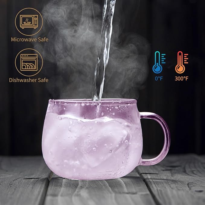 DOPUDO 11oz Pink Glass Tea Cup with Infuser and Lid– Versatile and Elegant Gift for Women, Perfect for Loose Leaf Tea and Other Beverages. - Image 5
