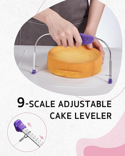 Syntus 65 PCs Cake Decorating Kit with Cake Stand Turntable, Cake Baking Supplies 30+1 Piping Bags, 24 Piping Tips, Offset & Straight Spatulas, 3 Scrapers, Leveler, 2 Couplers & 1 Tips Brush - Image 7