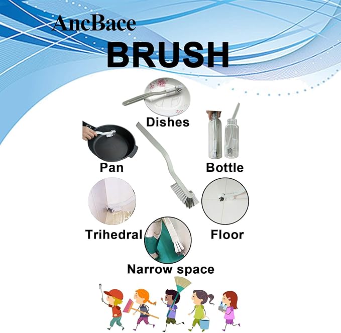 Dish Brush Kitchen Cleaning Brush Bottle Brush Bathroom Scrub Brushes Sink Household Pot Pan Edge Corners Tile Lines Brush with Stiff Bristles - Image 7