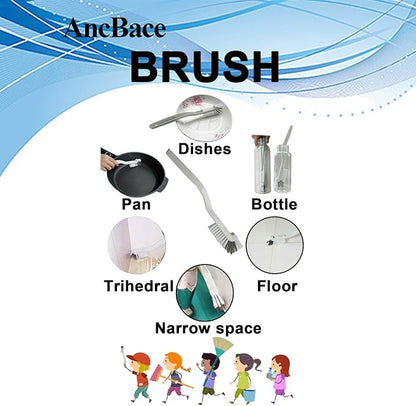 Dish Brush Kitchen Cleaning Brush Bottle Brush Bathroom Scrub Brushes Sink Household Pot Pan Edge Corners Tile Lines Brush with Stiff Bristles - Image 7