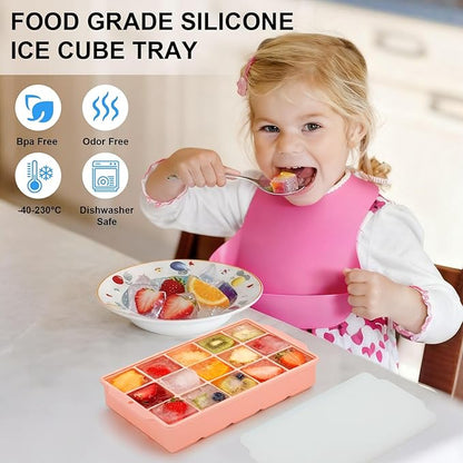 Reespring Silicone Ice Cube Tray, Ice Tray for Freezer with Lid, 3 Pack Ice Cube Trays for Freezer with 45 Flexible Easy Release Ice Trays - Image 5