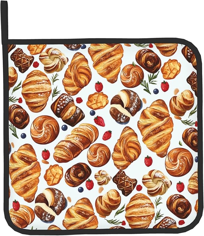Oven Mitt and Pot Holders Sets - Food Oven Gloves Hot Pads Set of 2 Bread Kitchen Mitts for Cooking BBQ Baking Grilling - Image 9