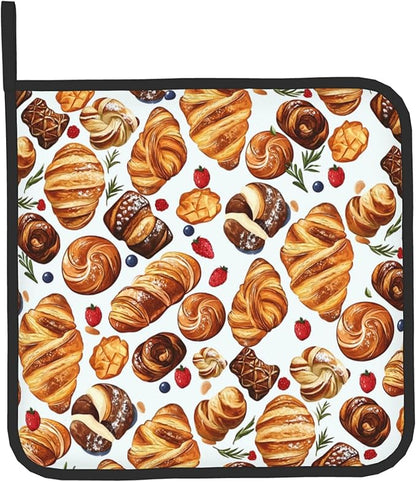 Oven Mitt and Pot Holders Sets - Food Oven Gloves Hot Pads Set of 2 Bread Kitchen Mitts for Cooking BBQ Baking Grilling - Image 9