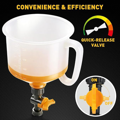 20-Piece No-Spill Coolant Funnel Kit, Cooling System Funnels Kits, Spill Proof Funnel Bleeder, Radiator Funnels Kit with Adapters, Extensions, Flexible Hose, Circular-Funnel, Towel for Automotive Use - Image 3