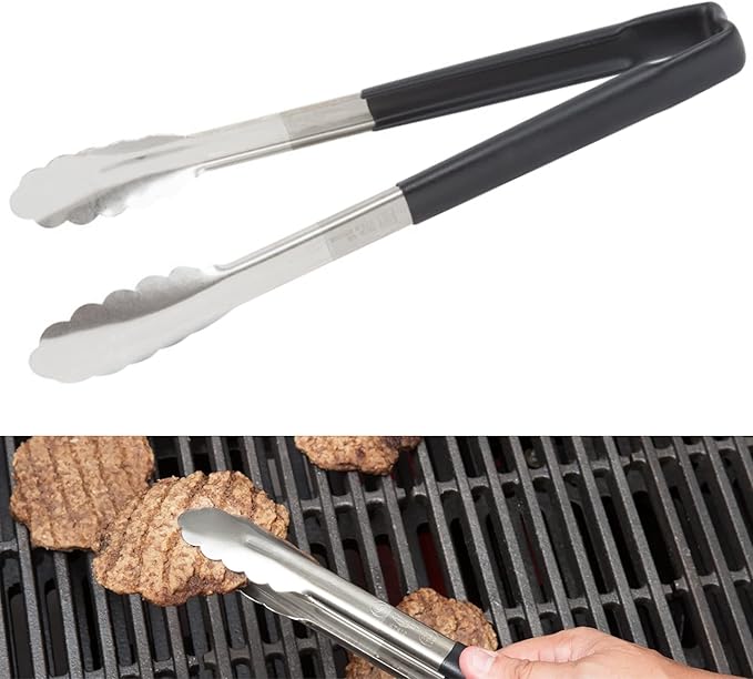Vollrath 4781220 Jacobs's Price 12-Inch 1-Piece Tong, Stainless Steel, Black Handle - Image 2