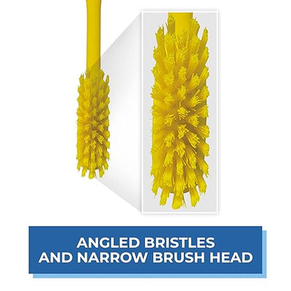 Vikan - Fine Dish Brush - Heavy-Duty, Narrow, Slip-Resistant Cleaning Brush, Polypropylene, Polyester Bristle, 11 Inch, Yellow, (42876) - Image 2