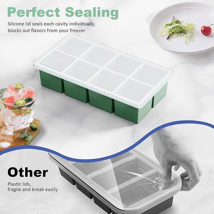 Large Ice Cube Trays for Whiskey: GGOW Big Silicone Ice Cube Trays - Huge Square Ice Cubed Tray for Whisky and Cocktail - Image 4