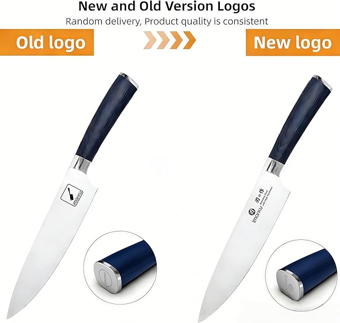 imarku Chef Knife - 8 Inch Pro Kitchen Knife, High Carbon Stainless Steel Japanese Knife, Chef's Knives with Ergonomic Handle, Ultra Sharp Knife, Gifts for Men and women,Blue Handle Gyutou Knives - Image 2