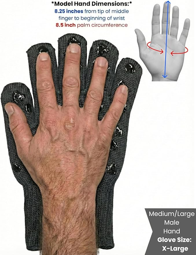 Oven Gloves with Fingers - 932°F Extreme Heat Proof and Cut Resistant Mitts for Kitchen, BBQ, Grill, Baking, Fire Pit - EN407 Certified with Non-Slip Silicone Grip and Cotton Lined for Comfort - Image 5