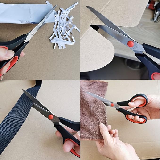 Scissors, Multipurpose office Scissors,8.5 Inch Ultra Sharp Shears, Comfort-Grip Handles Household scissors，Sturdy Sharp Craft Supplies - Pack of 5, Right/Left Hande - Image 7