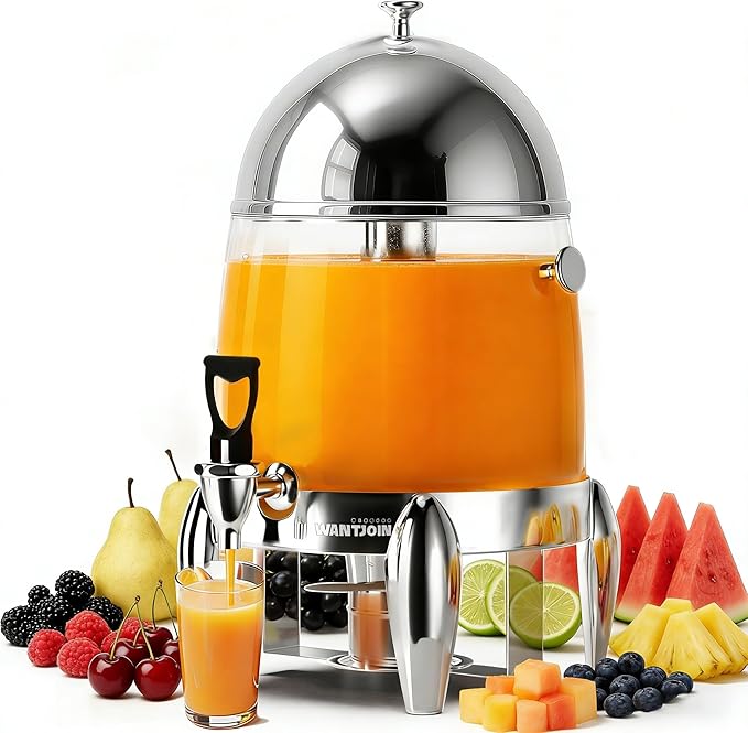 WantJoin Beverage Dispenser With Stand - 3.2 Gallon Drink Dispenser With Ice Core & Fuel Holder, Leakproof Spigot, Visible Container, Drink Dispenser For Cold & Hot Drink Parties Gathering Cafeteria by WantJoin