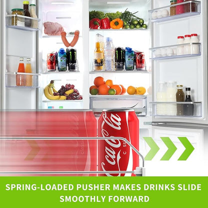 Drink Organizer for Fridge, Soda Can Dispenser for Refrigerator, Automatic Drink Dispenser for Fridge Holds up to 15 Cans, 3 Row - Image 2