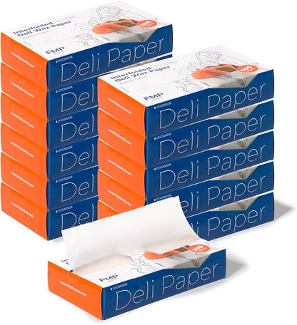 Fit Meal Prep [6000 Pack] 10 x 10.75" Wax Paper Sheets for Food, Interfolded Precut Deli Pop Up Grease-Proof Sandwich Paper Wraps, Waterproof for Lunch, Food Basket, Microwave Cover, BBQ