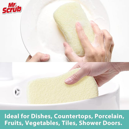 Mr. Scrub Kitchen Sponges, Dish Scrub Sponge 12 Pack Odor-Resistant, Quick-Drying, Non-Scratch for Washing Dishes, Pans, Pots & Nonstick Cookware