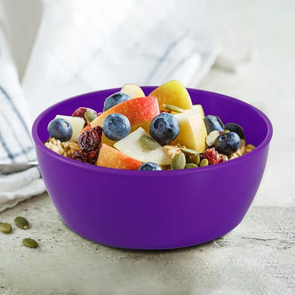 4-Piece Classic Plastic Prep Bowls with Lids, Nesting Plastic Small Mixing Bowl Set for Mixing, Baking, Prepping, Cooking and Serving Food, Microwave and Dishwasher Safe (Purple) - Image 4