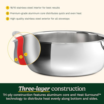 Cuisinart PureClad™ Triple Ply Stainless Steel 4.5 Qt. Dutch Oven w/Cover, PCT3545-24 - Image 5