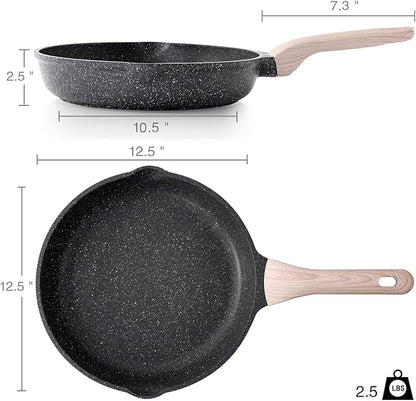 Kordisen Nonstick Frying Pan, 12.5 Inch Large Skillet, Granite Cooking Pan, Healthy and Non Toxic, Induction Compatible, PFOA Free - Image 6