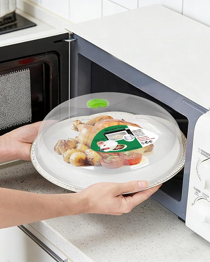 Microwave Splatter Cover, Microwave Cover for Food, Large Microwave Plate Cover Guard Lid with Steam Vents Keeps Microwave Oven Clean, 11.5 Inch BPA Free & Dishwasher Safe