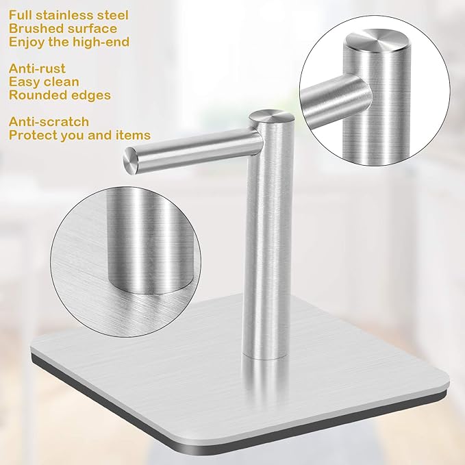 Magnetic Paper Towel Holders Heavy Duty Steel Brushed Holder with Strong Magnetic Backing - Fit for Large Paper Towels or Use as Hook - for Kitchen,Refrigerator,Grill,Garage,Shop - Image 2