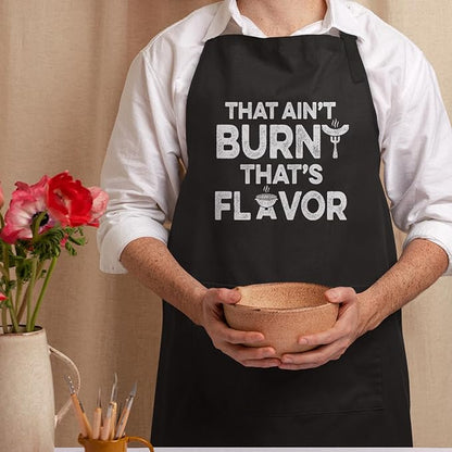 SANDJEST Funny Mens Aprons with Pockets for BBQ Grilling Cooking Grandpa Husband Apron for Birthday Christmas Father's Day