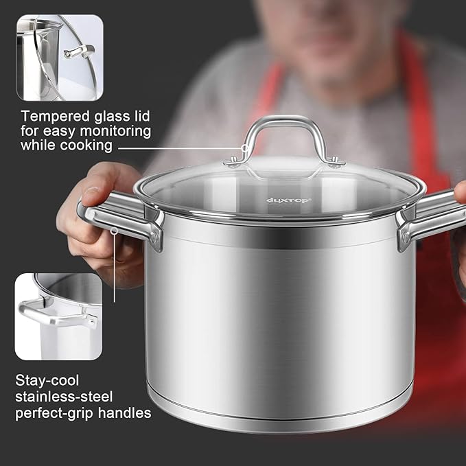Duxtop Professional Stainless Steel Cookware Induction Ready Impact-bonded Technology (8.6Qt Stockpot) - Image 3