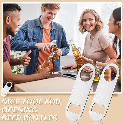 30 Pcs Flat Bottle Opener 3.5 x 1.18 inches Stainless Steel Beer bottle Openers Heavy Duty Bar Blade Solid Bottle Cap Opener Funny Bartender Bottle Opener for Kitchen Party Supplies,Silver - Image 4