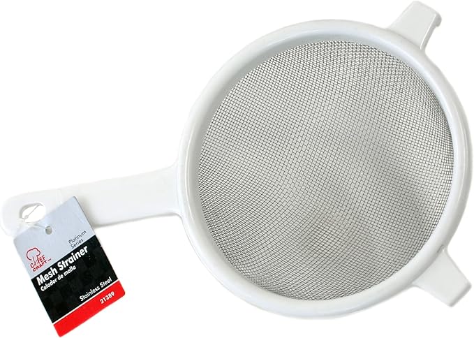 Chef Craft Classic Stainless Steel Mesh Strainer, 6 inches in diameter, White (Pack of 3)