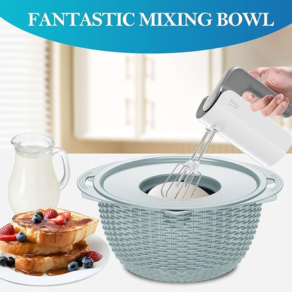4 in 1 Colander with Mixing Bowl Set, Colander for Kitchen, Strainers and Colanders, Pasta Strainer, Fruit Cleaner, Veggie Wash, Aesthetic Kitchen Essentials - Blue - Image 4