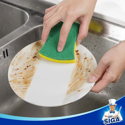 MR.SIGA Heavy Duty Cellulose Scrub Sponge, Dual-Sided Dishwashing Sponge for Kitchen, 12 Pack - Image 8