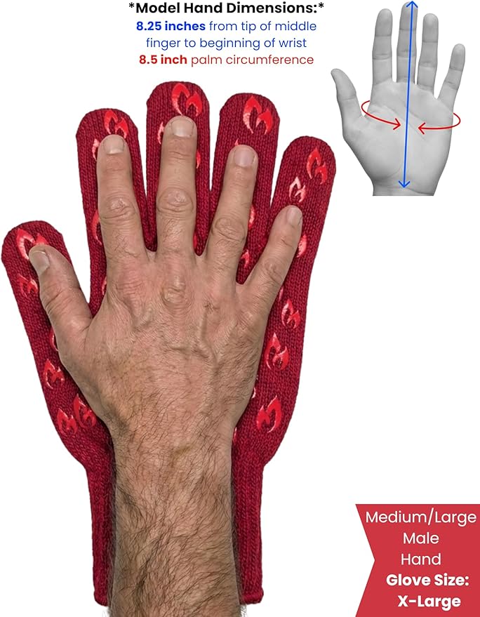 Grill Armor Oven Gloves with Fingers – 932°F Heat, Fire & Cut Resistant Mitts for BBQ, Grill, Cooking, Grilling, Baking, Smoker & Fire Pit - Image 6