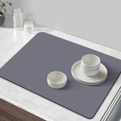 WISELIFE Coffee Mat Super Absorbent Dish Drying Mat - Large Drying Mats for Kitchen Counter 16" W x 24" L, Grey - Image 6