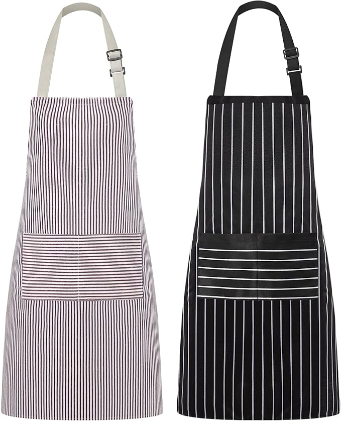 Syntus Apron for Men Women, Adjustable Cooking Kitchen Chef Aprons with 2 Pockets, Cotton/Polycotton/Polyester by Syntus