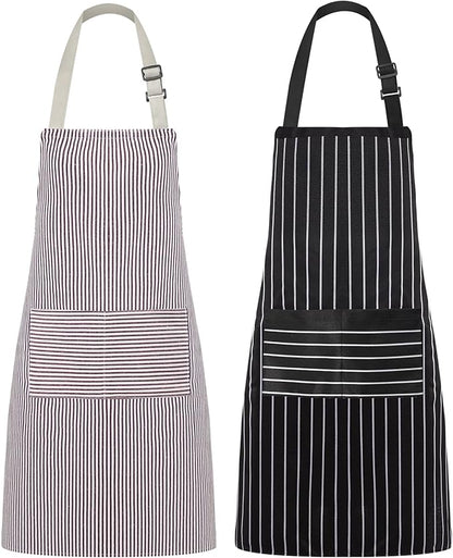 Syntus Apron for Men Women, Adjustable Cooking Kitchen Chef Aprons with 2 Pockets, Cotton/Polycotton/Polyester by Syntus