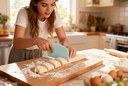 5-Pack Dough Scraper Bowl Food-safe Plastic Dough Cutter Flexible Bench Multipurpose Food Scrappers for Bread Dough Cake Fondant Icing - Image 2