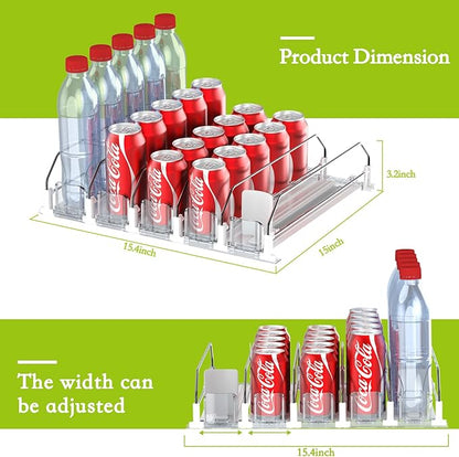 Drink Organizer for Fridge,Self Pushing Fridge Drink Organizer,Automatic Drink Dispenser for Fridge-Holds up to 25 Cans - Image 4
