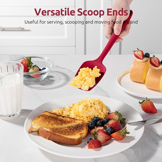 U-Taste Silicone Spatula Set with 600 Degrees Fahrenheit Heat Resistant (Red) - Image 8