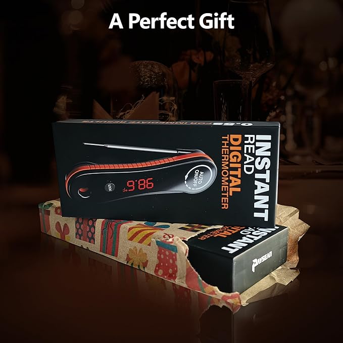0.5s Instant Read Digital Meat Thermometer, Paysean ±0.5℉ with Auto-Rotating Backlit Display, IP67 Waterproof and Calibration for Cooking, Candy, Grilling, BBQ, Liquid, Smoker, Beef