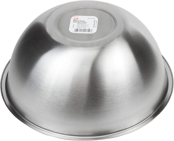 Chef Craft Brushed Mixing Bowl, 8-Quart, Stainless Steel - Image 2