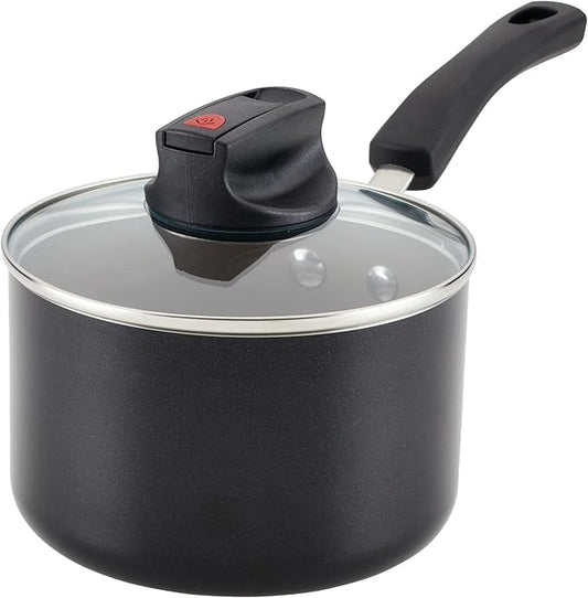 Farberware Smart Control Nonstick Sauce Pan/Saucepan with Lid, 2 Quart, Black by Farberware