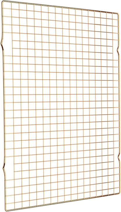BRIOUT Cooling Rack for Baking, 16x10 Inches Baking Rack, Thick Wire Cookie Rack for Cooking, Roasting, Grilling, Drying, Oven Safe, Fits Half Sheet Pan, Gold by Briout
