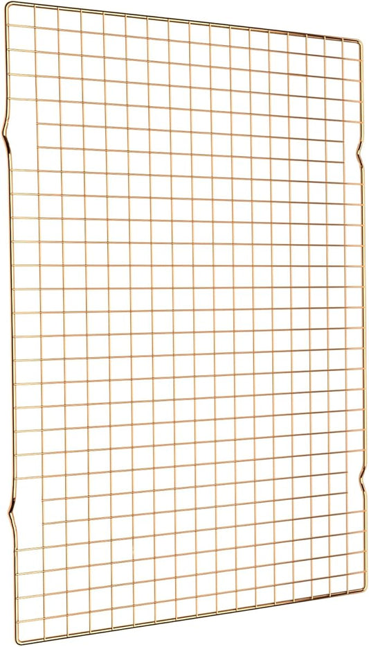 BRIOUT Cooling Rack for Baking, 16x10 Inches Baking Rack, Thick Wire Cookie Rack for Cooking, Roasting, Grilling, Drying, Oven Safe, Fits Half Sheet Pan, Gold by Briout