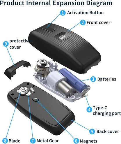 Electric Can Opener with LED Display, USB Rechargeable Electric Can Opener for Seniors & Arthritis, One-Touch Automatic Can Opener, Hands-Free, Smooth Edge, Compact, Cordless