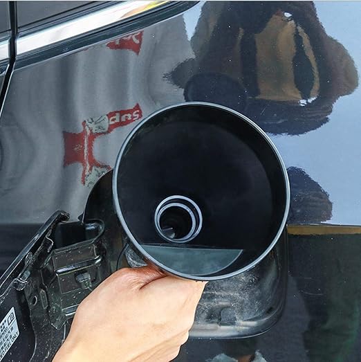 Plastic Oil Funnel Set, 5-Piece Automotive Funnels with Flexible Hose, Red and Black, for Cars, Boats, Gas Transfer