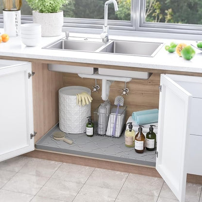 SIKADEER 40" x 22" Under Sink Mat Waterproof, Silicone Mat Kitchen Drawer Shelf and Cabinet Liner, Sink Protector for Kitchen Organizers and Storage, Boot Tray Pet Food Mats - Image 2