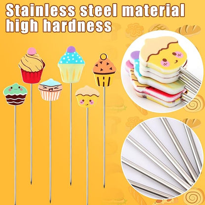 6pcs Cake Test for Baking, Durable Stainless Steel Cake Test Stick Baking Doneness Tester Sets Reusable Kitchen Bakery Tools for Cupcake Bread Muffin Supplies